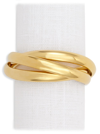L'objet Three Ring 4-piece 24k Goldplated Napkin Jewel Set