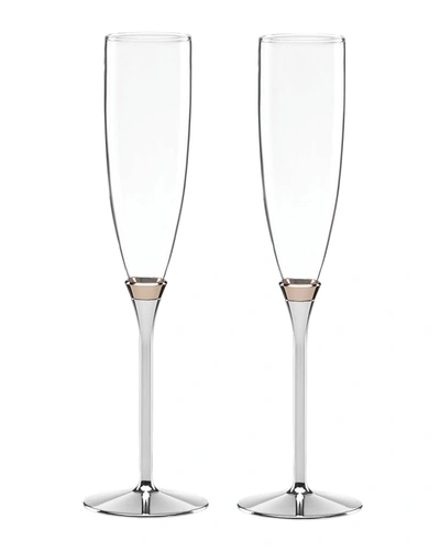 Kate Spade Rosy Glow Toasting Champagne Flutes Set In No Color