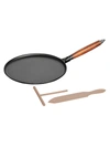 Staub Cast Iron 11-inch Crepe Pan With Spreader & Spatula - Matte Black