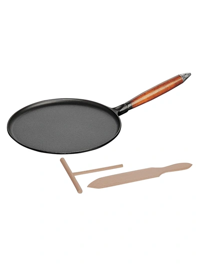 Staub 11" Crepe Pan, Spreader & Spatula Set In Matte Black