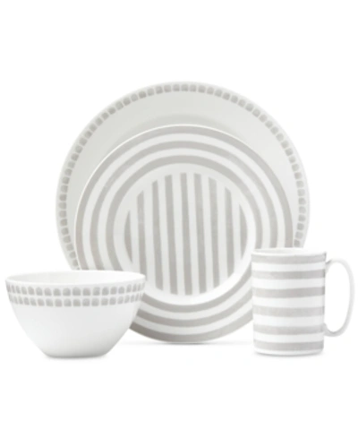 Kate Spade New York Charlotte Street North Grey Collection 4-piece Place Setting In Gray North