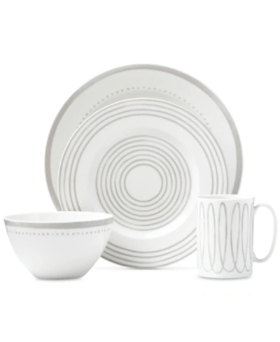 Kate Spade New York Charlotte Street West Grey Collection 4-piece Place Setting In Gray West