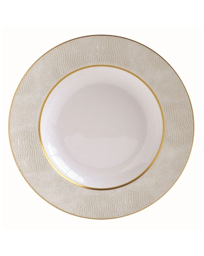 Bernardaud Sauvage White Rim Soup Plate In Gold/white