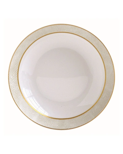 Bernardaud Sauvage White Coupe Soup Plate In Gold/white