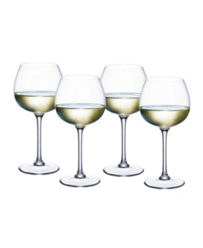 Villeroy & Boch Purismo Set Of 4 Wine White Glasses In Clear