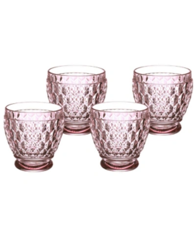 Villeroy & Boch Boston Set Of 4 Colored Shot Glasses In Pink