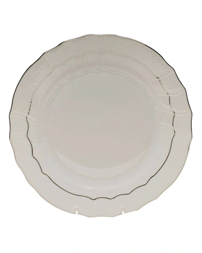 Herend Platinum Edge Dinner Plate In White