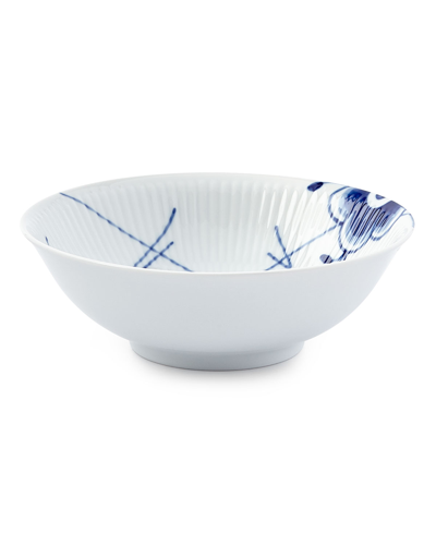 Royal Copenhagen Blue Fluted Mega Cereal Bowl With $13 Credit In White With Hand Painted Blue Decoration