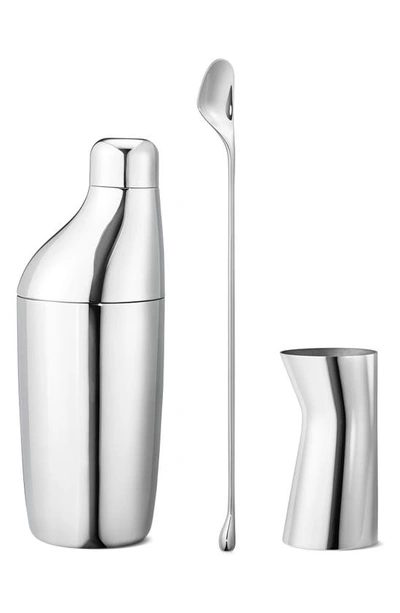 Georg Jensen Sky 3-piece Stainless Steel Cocktail Set In Silver