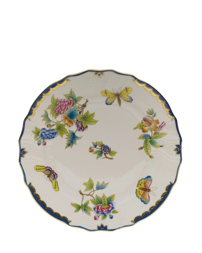 Herend Queen Victoria Blue Bread & Butter Plate In Multi-color