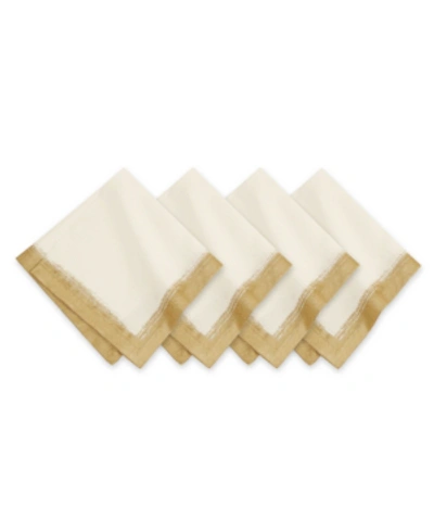 Villeroy & Boch Metallic Brushstroke Napkins, Set Of 4 In Ivory/cream