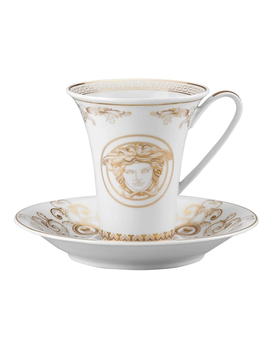 Versace Medusa Gala Coffee Cup & Saucer In Gold