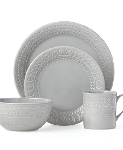 Kate Spade New York Willow Drive 4-piece Place Setting In Grey