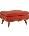 Modway Engage Upholstered Fabric Ottoman In Red