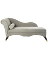 Safavieh Caiden Velvet Chaise With Pillow In Gray/espresso