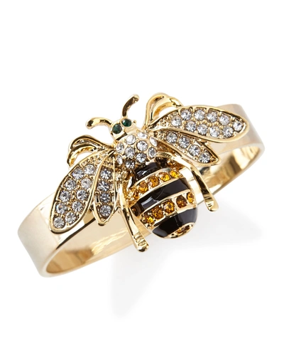 Joanna Buchanan Skinny Stripey Bee Napkin Rings 4-piece Set In Gold