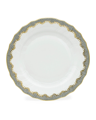 Herend Fishscale Service Plate In Gray