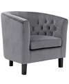 Modway Prospect Velvet Armchair In Gray