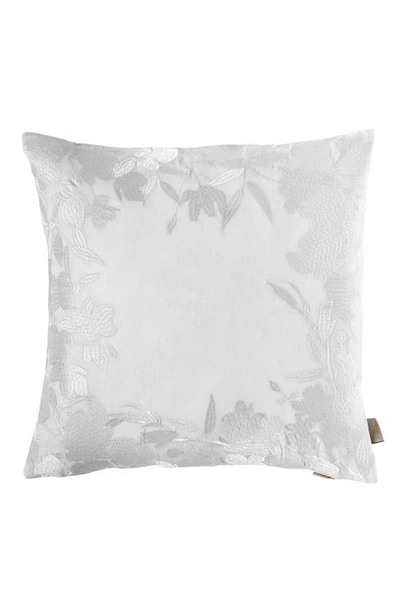 Ted Baker Floral Frame Decorative Pillow, 18 X 18 In White