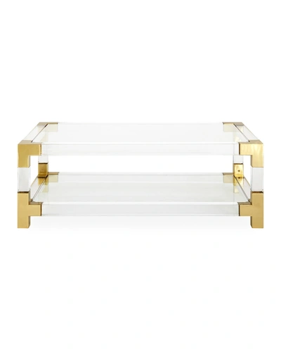 Jonathan Adler Jacques Grand Cocktail Table In Acrylic/brass