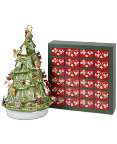 Villeroy & Boch Christmas Toys Memory Advent Calendar 3d Tree With Ornaments & Storage Box In Multi