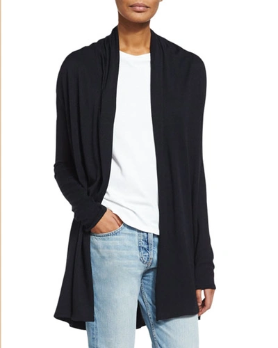 The Row Knightsbridge Open-front Sweater, Black In Charcoal