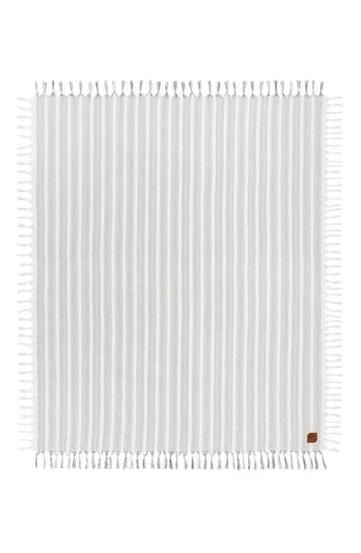 Slowtide Dylan Stripe Oversize Beach Blanket In White