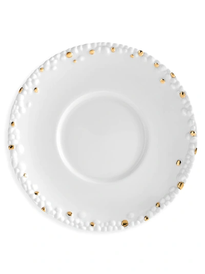 L'objet Haas Mojave 24k Gold & Porcelain Saucer In White/gold