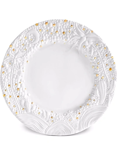 L'objet Haas Mojave Desert 24k Gold & Porcelain Charger Plate In White/gold