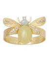 Joanna Buchanan Etched Wing Bug Skinny Lemon Jasper Napkin Rings, Set Of 4 In Multi