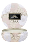 Voluspa Santal Vanille 3-wick Candle In Decorative Tin In White