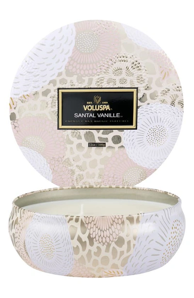Voluspa Santal Vanille 3-wick Candle In Decorative Tin In Santal Vanille 3 Wick