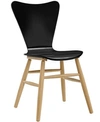 Modway Cascade Wood Dining Chair In Black
