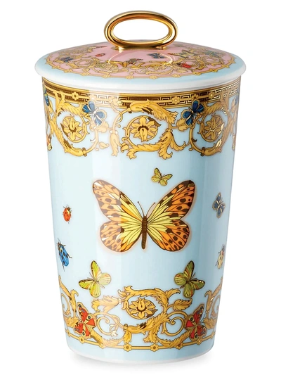 Versace Le Jardin Candlestick In Porcelain In Yellow