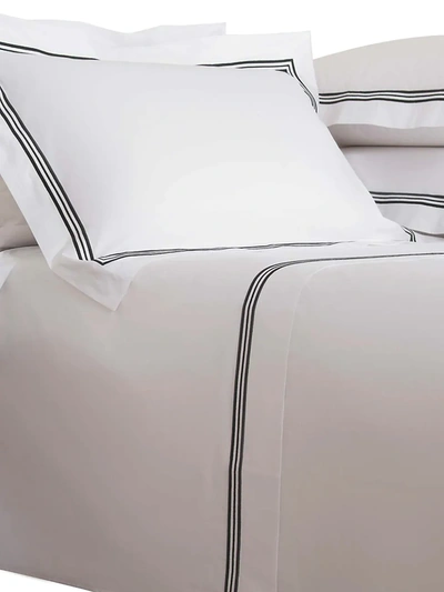 Frette Triplo Popeline 250 Thread Count 4-piece Sheet Set In White/black