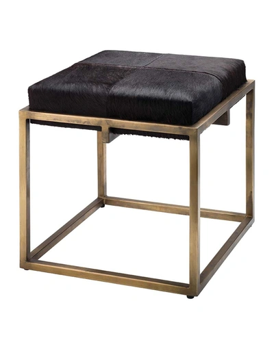 Jamie Young Shelby Small Hair Hide Stool In Espresso