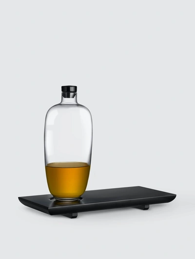 Nude Glass Malt Whiskey Bottle Tall With Wooden Tray