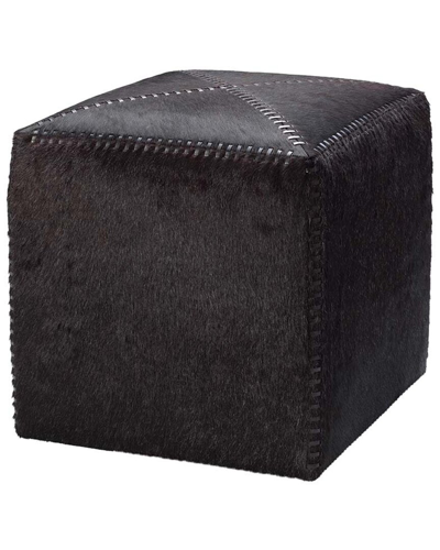 Jamie Young Company Small Ottoman In Dark Brown