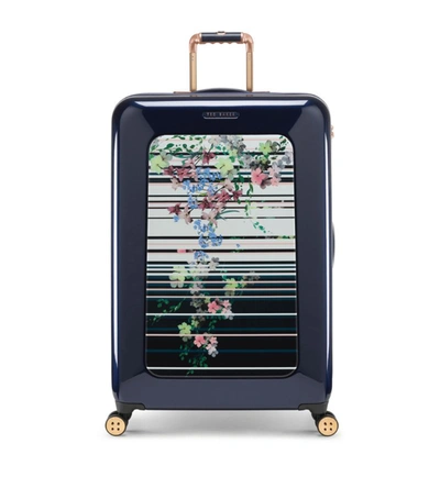 Ted Baker Take Flight Pergola Stripe Medium Trolley Suitcase In Navy