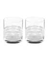 Michael Wainwright Truro Clear 2-piece Double Old Fashioned Glass Set In White