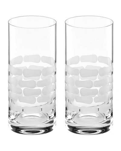 Michael Wainwright Truro Clear 2-piece Highball Glass Set In Clear/white
