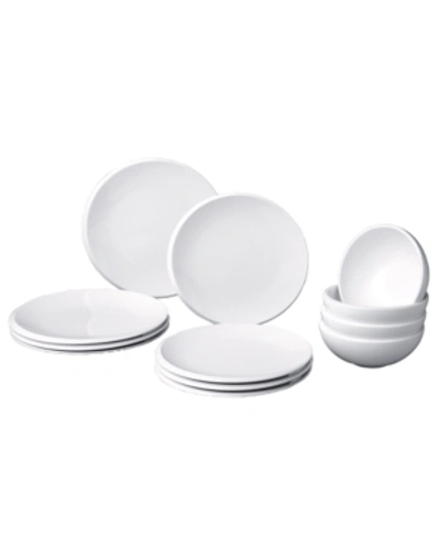 Villeroy & Boch New Moon 12 Piece Dinnerware Set, Service For 4 In White