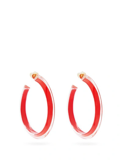 Alison Lou 14k Goldplated & Lucite Medium Jelly Hoop Earrings In Red