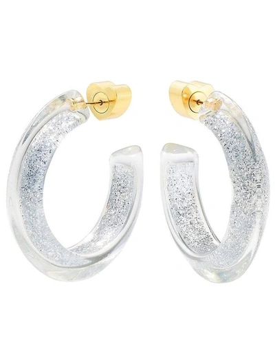 Alison Lou Small Silver Glitter Jelly Hoops - Atterley In Ylwgold