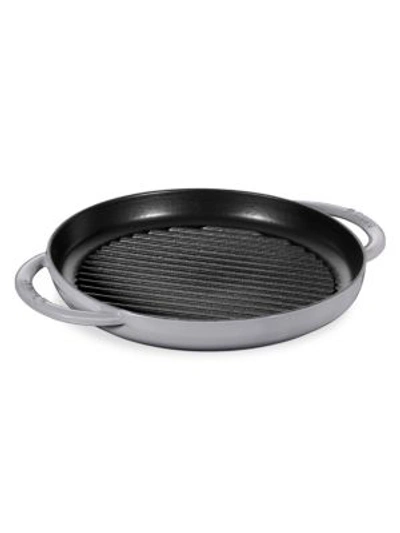 Staub 10" Round Double Handle Pure Grill In Grey