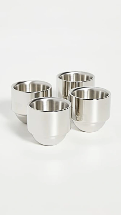 Tom Dixon Brew Espresso Cups In Stainless Steel