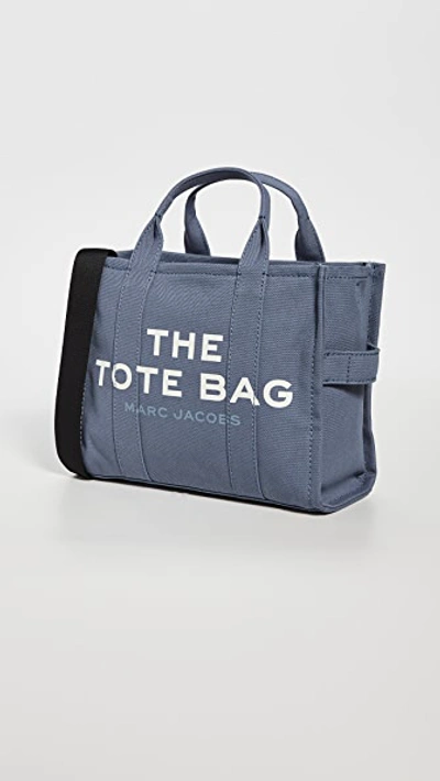 The Marc Jacobs Traveler Mini Logo Canvas Tote Bag In Blue Shadow