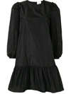 Cinq À Sept Jackie Puff-sleeve Mini Dress In Black