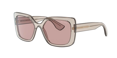 Miu Miu Square-frame Sunglasses In Light Violet Flash Silver