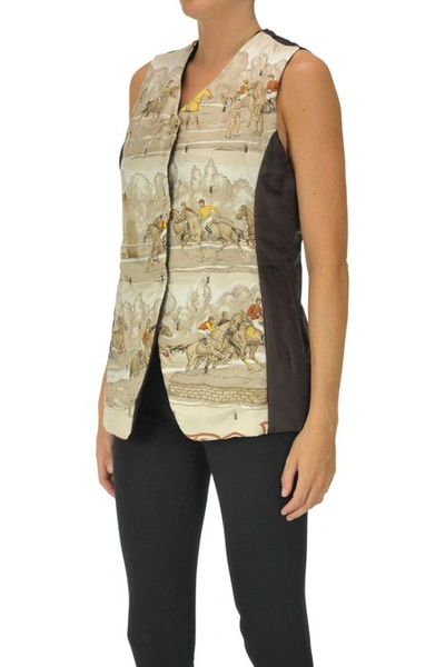 Ibrigu Printed Silk Gilet In Brown